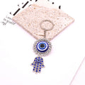 Silver Tone Turtle and Hamsa Blue Evil Eye Split Ring Keychains view 7