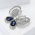 Openwork Crystal Butterfly Brooch in Detailed Metal and Crystal Design view 3