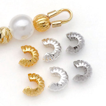 Pumpkin Fluted Crescent Crimp Cover Clasps Jewelry Findings