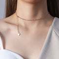 Heart Circle Link Chain Necklace Bracelet Gold Steel Rose view 4