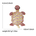 Jeweled Sea Turtle Brooch in Pink or Emerald Green Crystals view 7
