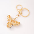 Gold Rhinestone Bee Keychain with Clasp and Key Ring view 3
