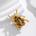 Red Gold Tone Beetle Metal Brooch Pin for Jackets and Lapels view 3