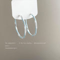 Silver-Tone Light Blue Enamel Twisted Hoop Earrings view 1