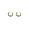 Gold Turquoise Hoops Flower Bead Necklace Silver Oval Pendant view 5