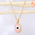 Gold Tone Round Candy Resin Evil Eye Pendant Necklaces in Six Colors view 8
