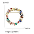 Angular Crystal Wreath Brooch in Clear or Multicolor Stones view 7