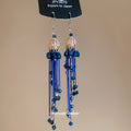 Blue Beaded Chandelier Hook Earrings In Two Designs view 4