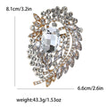 Large Glass Rhinestone Floral Leaf Brooch Eight Colors view 8