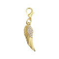 Rhinestone Angel Wing Lobster Clasp Charm Gold or Silver view 6