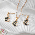 Black Gold Enamel Heart Mountain Necklace Sets 6 Styles view 9