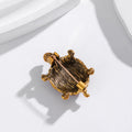 Black Gold Tone Sea Turtle Enamel Two Designs Metal Brooch Pin view 3