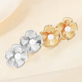 Sculpted Flower Pearl Look Statement Stud Earrings view 4