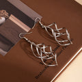 Gold and Silver Triple Twisted Open Long Drop Earrings view 4