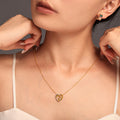 Heart Sun Moon Zircon Pendant Necklace Bracelet Jewelry Set view 3