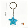 Blue Transparent Ocean Shell Split-Ring Keychains in Eight Marine Designs view 7