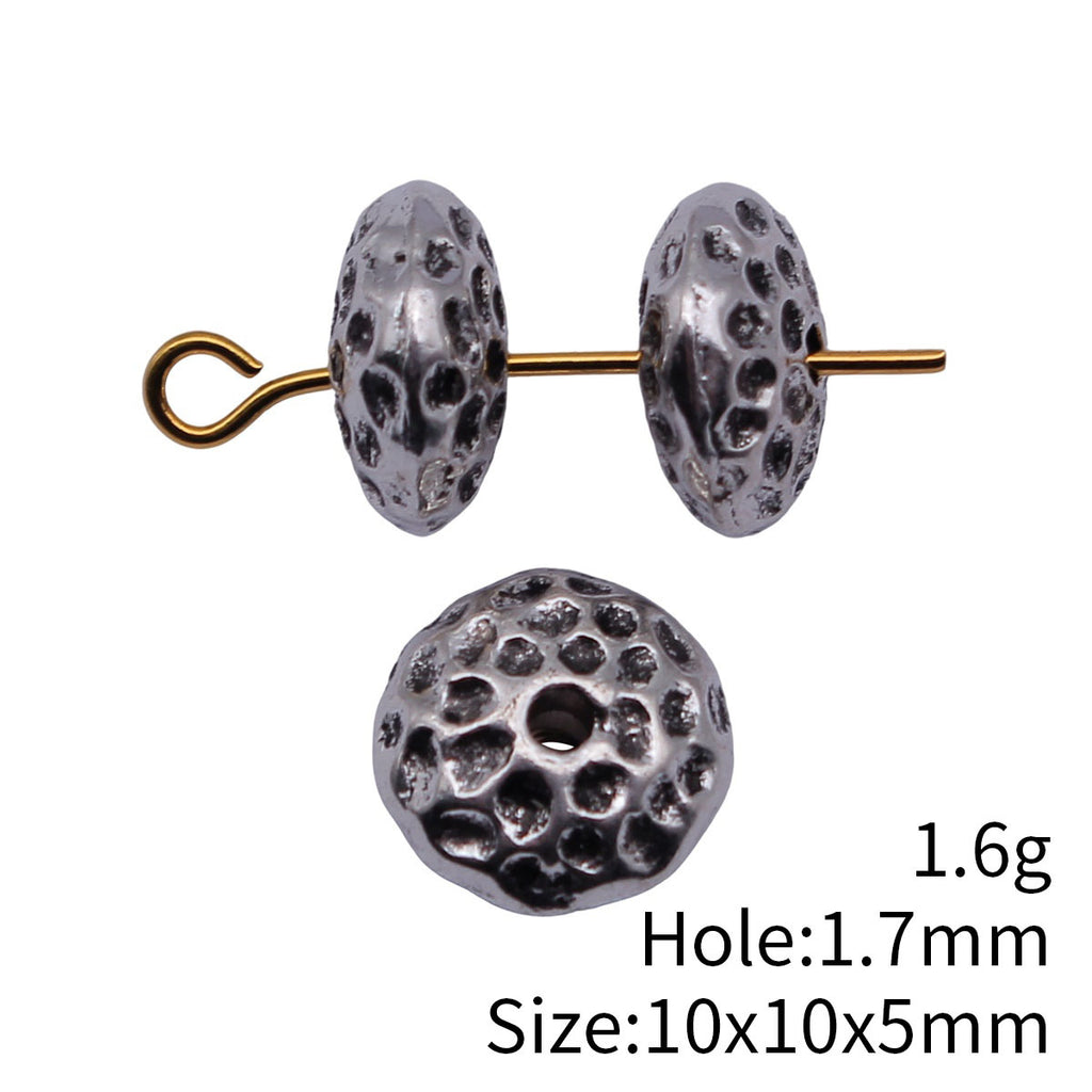 10x10x5mm 1.6g Multi-Color Zinc Alloy Hammered Round Spacer Beads for DIY Bracelet Making