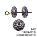 Hammered Round Small Hole Metal Spacer Beads in Two Finishes view 5