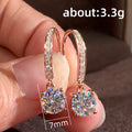 Round Clear Drop Leverback Earrings Three Metal Tones view 5