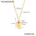 Shell Texture Oval Cross Pendant Necklace Gold Or Steel view 7