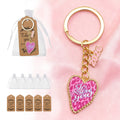 Pink Leopard Love You Heart Keychain Gold Ring 2026 Charm view 1