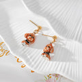 Enamel Puppy Dog Stud Earrings Gold Posts 5 Color Styles view 4