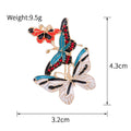 Red Gold Tone Butterfly Enamel Two Designs Metal Brooch Pin 3.2 x 4.3 cm 3.2 x 4.3 cm view 2