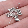21x8mm 1.1g Antique Silver Zinc Alloy Angel Wing Loose Metal Beads for DIY Bracelet Jewelry Making