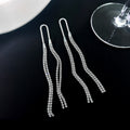Silver Rhinestone Long Tassel Drop Earrings 11 Styles view 5