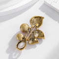 Leaf Crystal Pearl Look Metal Brooch Pin for Jackets and Lapels view 3