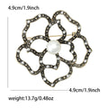 Openwork Crystal Flower Brooch with Pearl Center Decorative Clothing Pin view 5