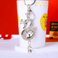 Double Sided Crystal Swan Keychains in White Black Violet Pink and Assorted view 6