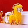 Crystal Alpaca Keychains in Six Pictured Enamel Colors view 4