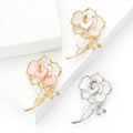 Camellia Flower Branch Brooch Pearl Mother Of Pearl Pin view 1