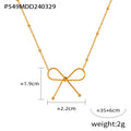 Open Wire Bow Pendant Necklace Bracelet Gold Rose Steel view 7