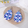 Blue Evil Eye Acrylic Teardrop Drop Earrings Silver Hooks 2 Styles view 2
