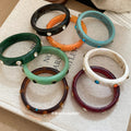 Acrylic Rhinestone Stud Bangles Marbled Colors Six Styles view 4