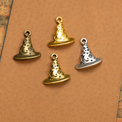 Wizard Hat Metal Charm shown in grouped finish view