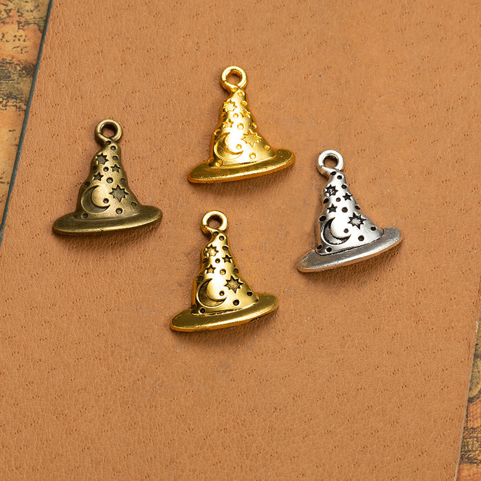 Vintage Halloween Witch Hat Charm Pendant 21x18mm