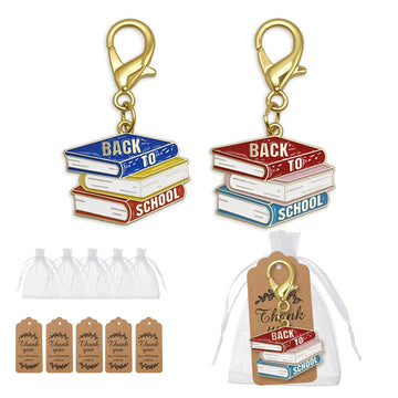 Back To School Stacked Books Enamel Lobster Clasp Charm