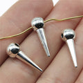 21x7x7mm 1.7g Zinc Alloy Cone Pointed Large Hole Loose Metal Beads for Bracelet Necklace Making