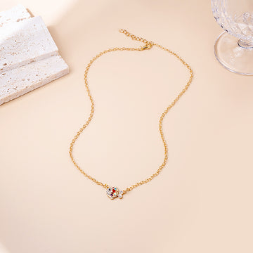 Gold Multicolor Crystal Fish Duck Pendant Necklace Styles