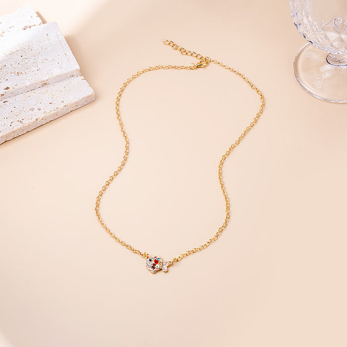 Gold Multicolor Crystal Fish Duck Pendant Necklace Styles