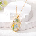Pressed Blue Flower Face Profile Necklace and Hook Earring Options view 5