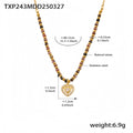 Natural Stone Bead Heart Pendant Necklace And Charm Bracelet Set view 6