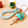 Enamel Rose Keychains in Five Plain and Five Fortune Cord Options view 3