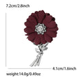 Fabric Daisy Bouquet Brooch with Crystal Center and Metal Stems view 6