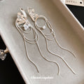 Asymmetric Butterfly Chain Earrings in Polished Statement Design view 4