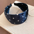 Velvet Polka Dot Wide Padded Headband 2 Colors Soft view 7