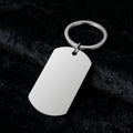 Blank Rectangle Dog Tag Metal Keychain Silver Engraving view 4